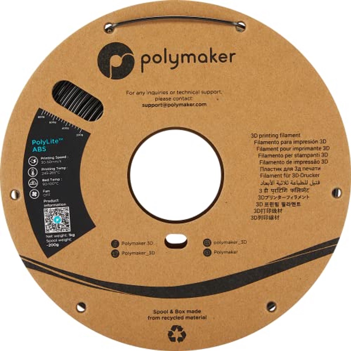 ABS Filament - 3D Print Materiaal - Objecten Printen - Minimale Geur - 1 kg - Zwart