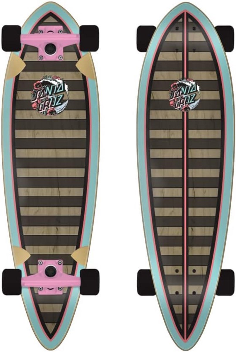 Longboard Compleet Waveboard Pintail Buiten Cruisen Hoogwaardige Kwaliteit 33 Inch Meerkleurig