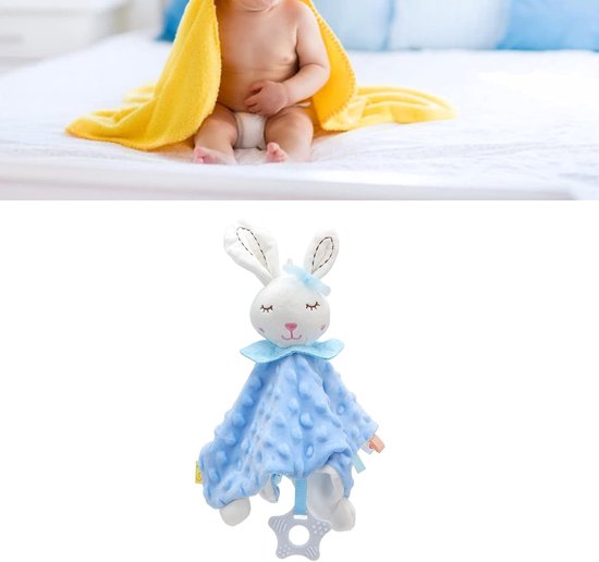 Baby Knuffel - Veiligheidsdekentje - Slaap Gemoedsrust - Zachte Pluche - 28 cm - Blauw — afbeelding 2