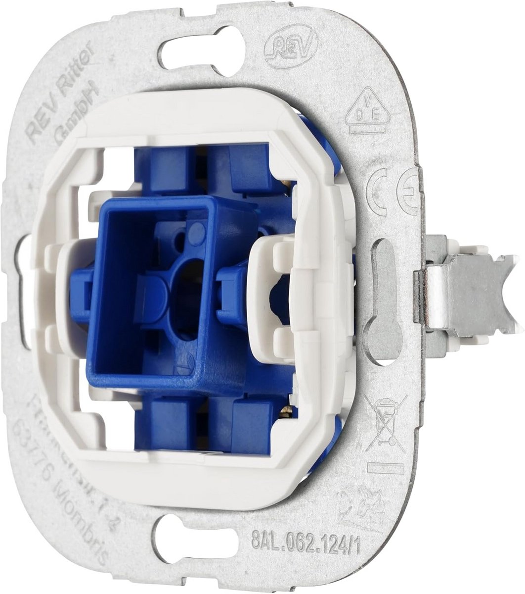 Drukknop Schakelaar - Inbouw Taster - Verlichting Bediening - Combineerbaar met Series - 72x72x40mm - Blauw