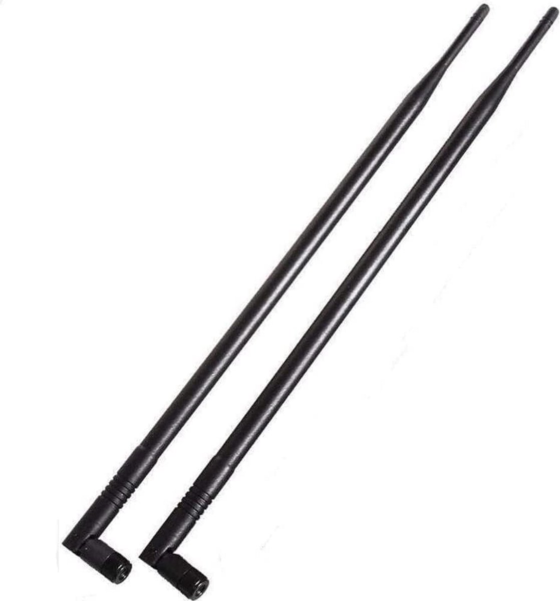 Dual Band WiFi Antenne - Draadloos Netwerk - Signaal Verbeteren - Dubbele Frequentie - 2 stuks 295 cm - Zwart
