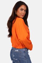 Getdrezzed Jasje - Maat: S/M - Cropped bomberjack met drukknopen oranje - WK kleding