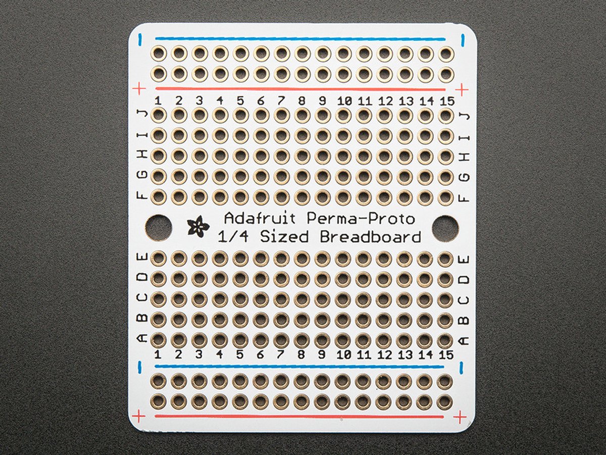 Prototyping board PermaProto quarter-sized breadboard PCB Adafruit 1608