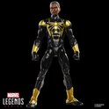 Iron Spider (Aaron Davis) actiefiguur in zwart met gouden spinnenweb-details op borst en schouders.