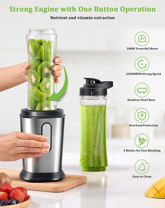 Mini Blender - Smoothie Maker - Draagbare Blender - Blenderkan van MINI — afbeelding 4