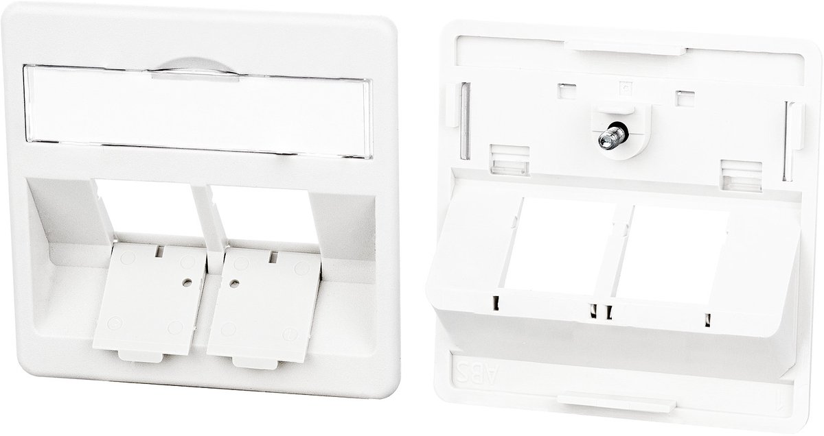 Metz Connect Centrale plaat 50 x 50 mm 2 poort, zuiver wit, module, 860210-0202-I