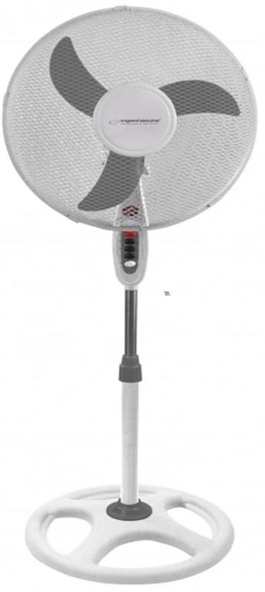 Statiefventilator wit Esperanza Typhoon – fluisterstil, 40 cm bladen, 3 snelheden, beschermrooster, draaibaar, veilig