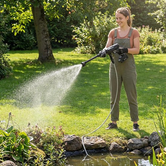 Powerplus - Garden Yellow - POWXG90450 - 20 V - Geborsteld - Hogedrukreiniger - 20V - incl. batterij 20V en lader van Powerplus — afbeelding 2