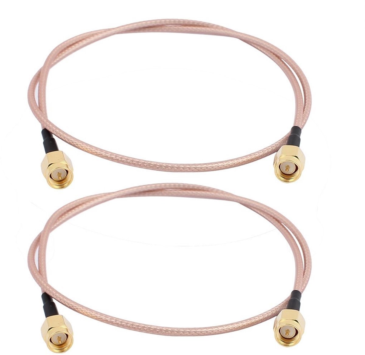 Cosensi Kabel Plug naar Plug Verlengkabel - 15 cm - Antenne Adapter - Gold - Geschikt voor Raspberry Pi - Coaxiaal - Pack van 2