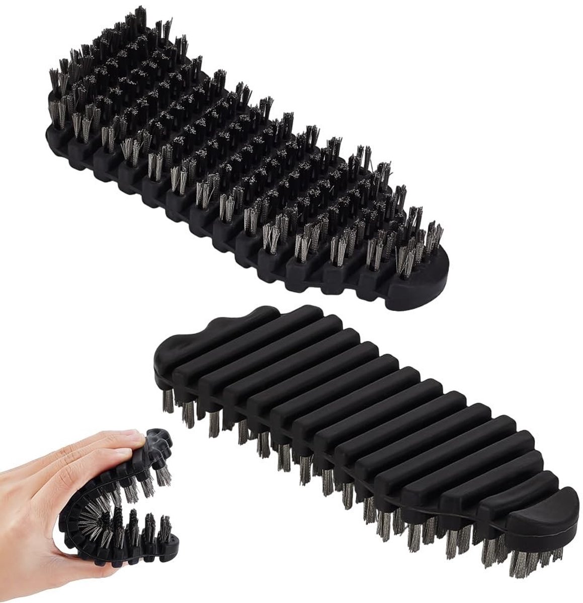 Dailygoods- Barbell Borstel 2 Stuks - Flexibele Nylon Borstel - Halterreinigingsborstel - Scrubber - Halterverzorgingsset - Afmetingen 65x160 mm - Halterborstel