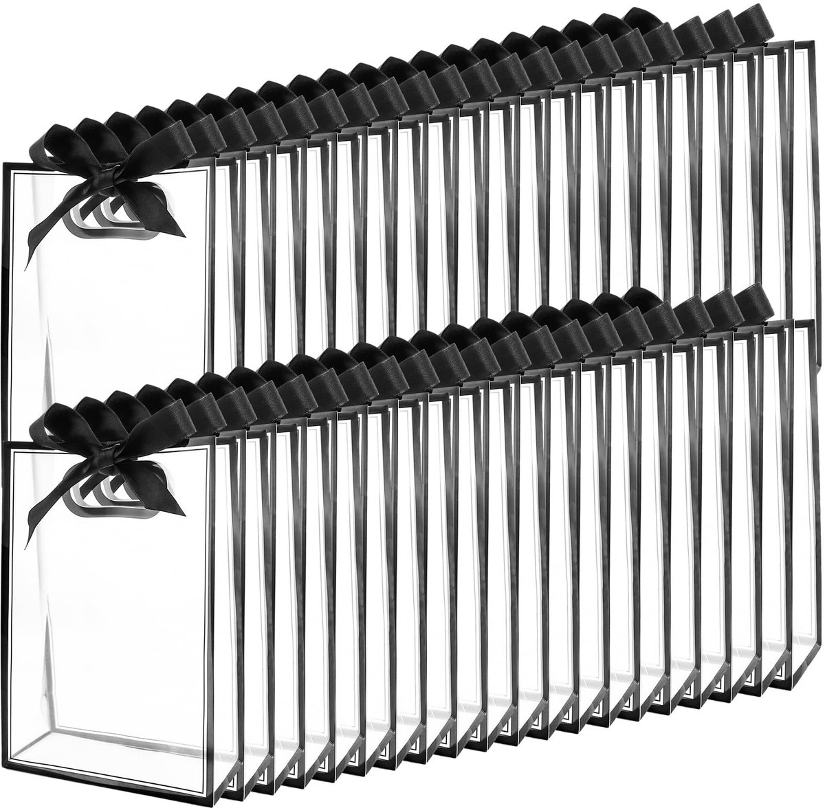 Dailygoods- Cadeauzakjes 40 stuks - Transparante Geschenktas - 18 x 26 x 8 cm - Herbruikbaar - Waterdicht - Met Strikband - Geschenkzakjes