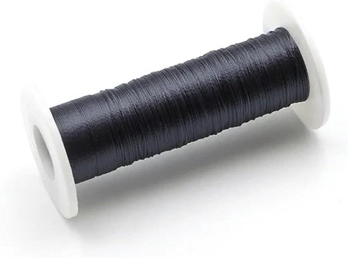 Vislijn Schroefdraad - Hengel Bouwlijn - Hengels Repareren - Gevlochten Polyester - 50 Meter - Donkergrijs