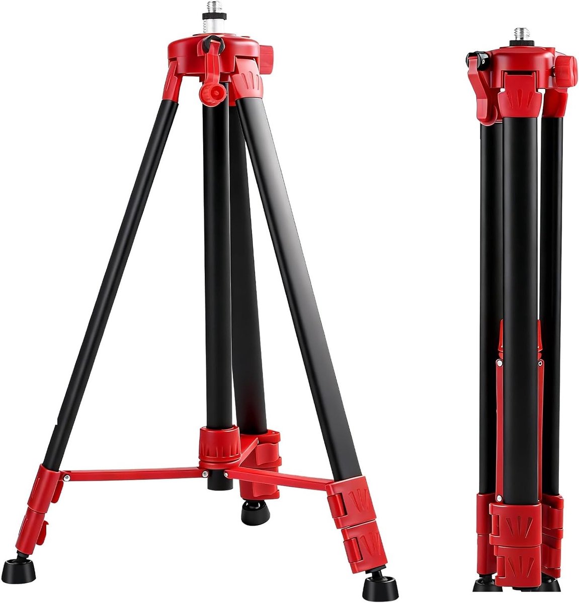 Telescopische Statief van 1.5m voor Laser- en Nivelleerapparaten, Stalen Constructie, Draad 5/8 Inch tot 1/4 Inch, Professioneel en Duurzaam Statief voor Precisiewerk