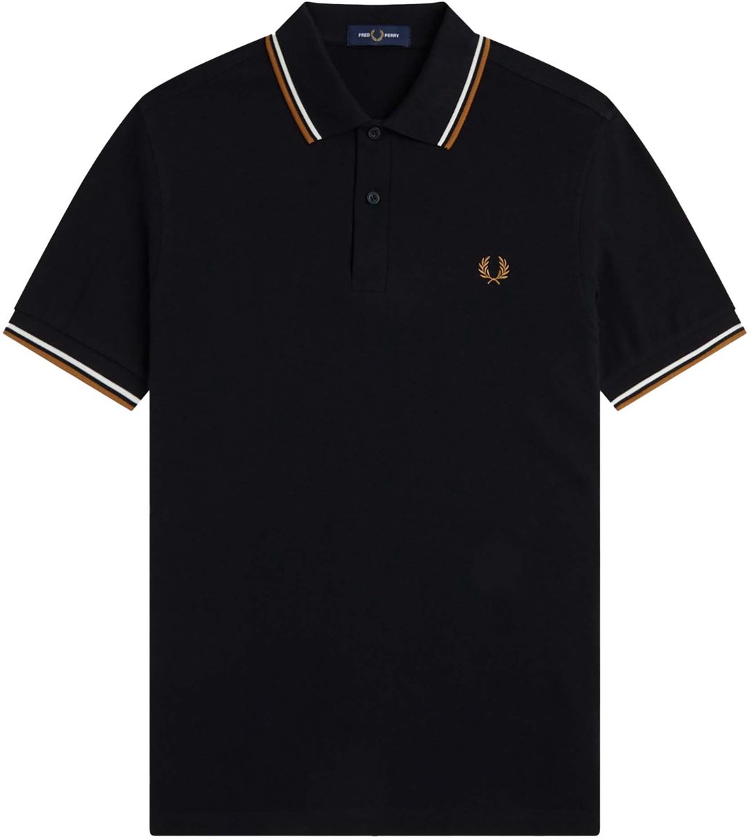 Polo Fredperry Fp Twin Tipped Fred Perry Shirt Fashion Wear Volwassen Zwart