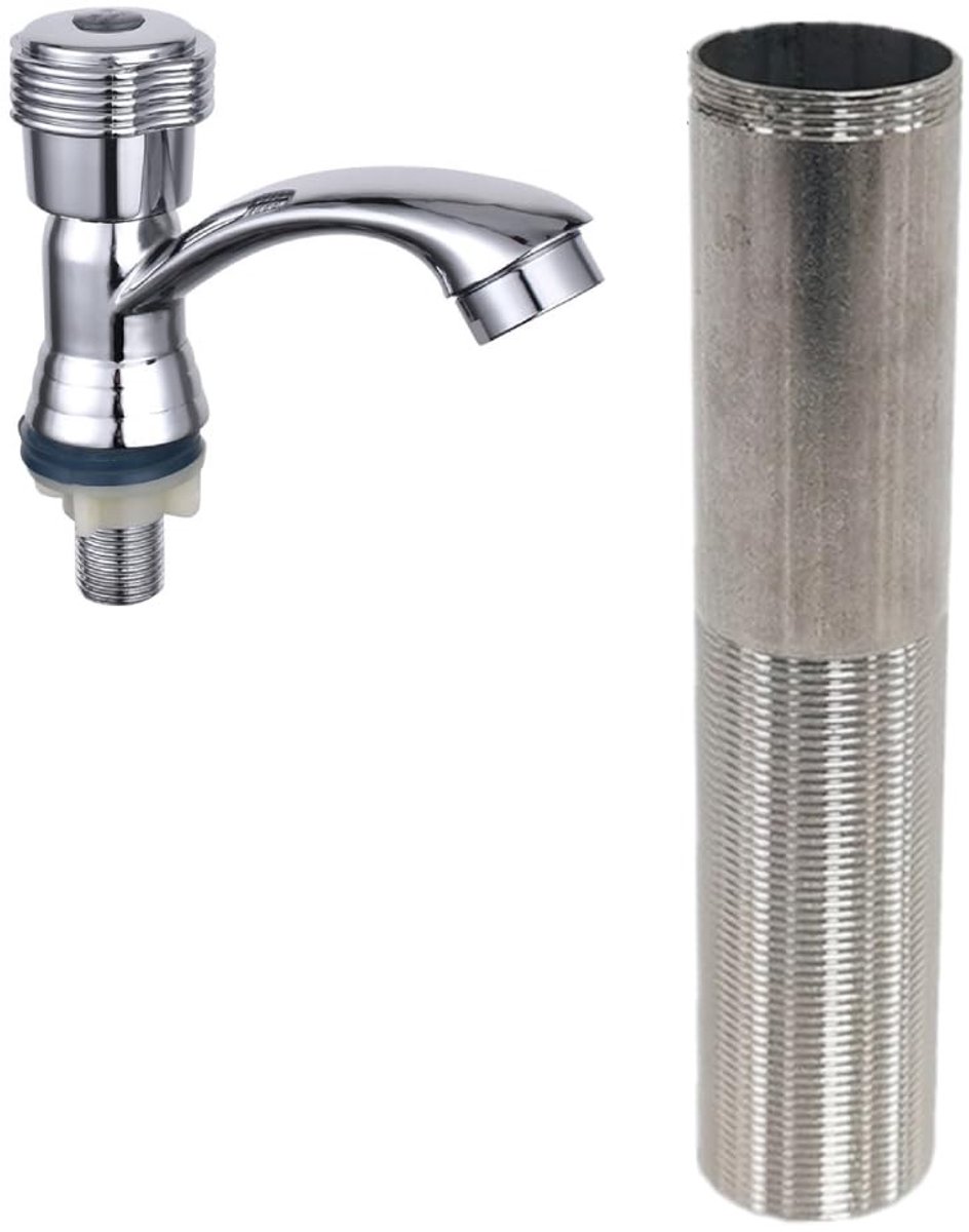 Dailygoods- Kraanmontage Hoog Basis - Verlengstuk Roestvrij Staal - Keuken/Badkamer - Flexibele Installatie - 5,51" Draad - Ondersteuning voor Diverse Omgevingen - Kraanaccessoire