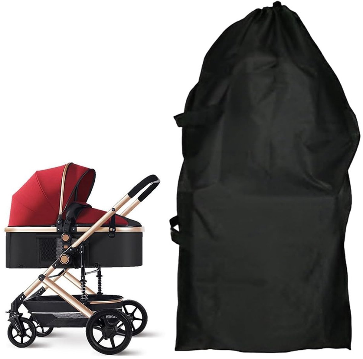 Dailygoods- Reistas waterdicht - Reistas voor kinderwagen - Draagtas met schouderriem - 106x180,5 cm - Hoogwaardig Oxford-weefsel - Duurzaam en slijtvast - Kinderwagentas