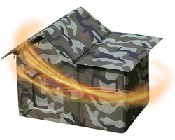 Buitenkattenhuis - Huisdier Opvang - Bescherming Tegen Weer - Verwijderbare Voering - 51x35x41 cm - Camouflage