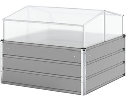 Plantenbak Staal - Grijze Bak - Buiten Beplanten - Industrieel Design - 100x100x77 cm - Lichtgrijs