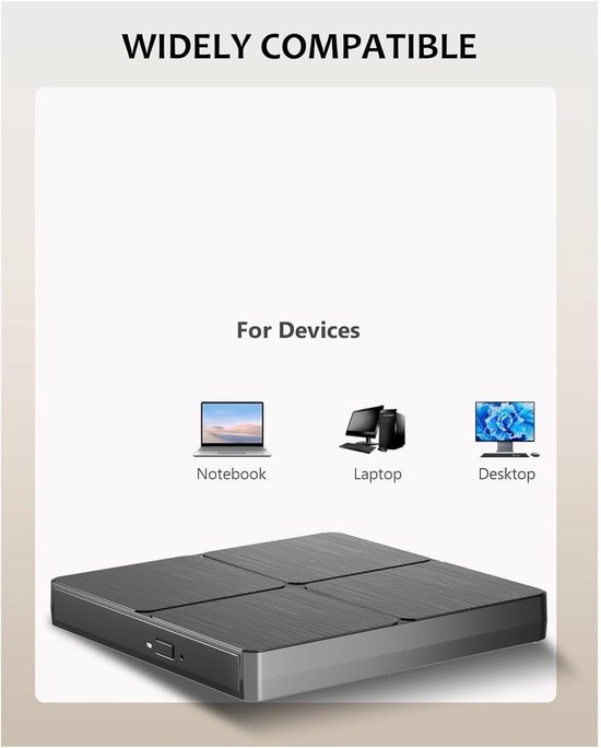Externe Schijf - Optische Drive - Films Kijken - USB 3.0 Connectie - Compact Formaat - Zwart — afbeelding 3