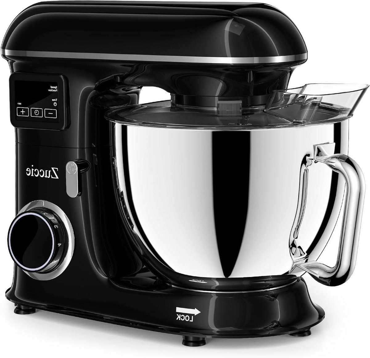 Keukenmachine Deegmachine - Mixer Kom - Bakken En Koken - Led Touchscreen Timer - 8 Liter Capaciteit - Zwart