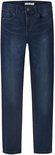 Donkerblauwe skinny jeans met een lichte wassing.