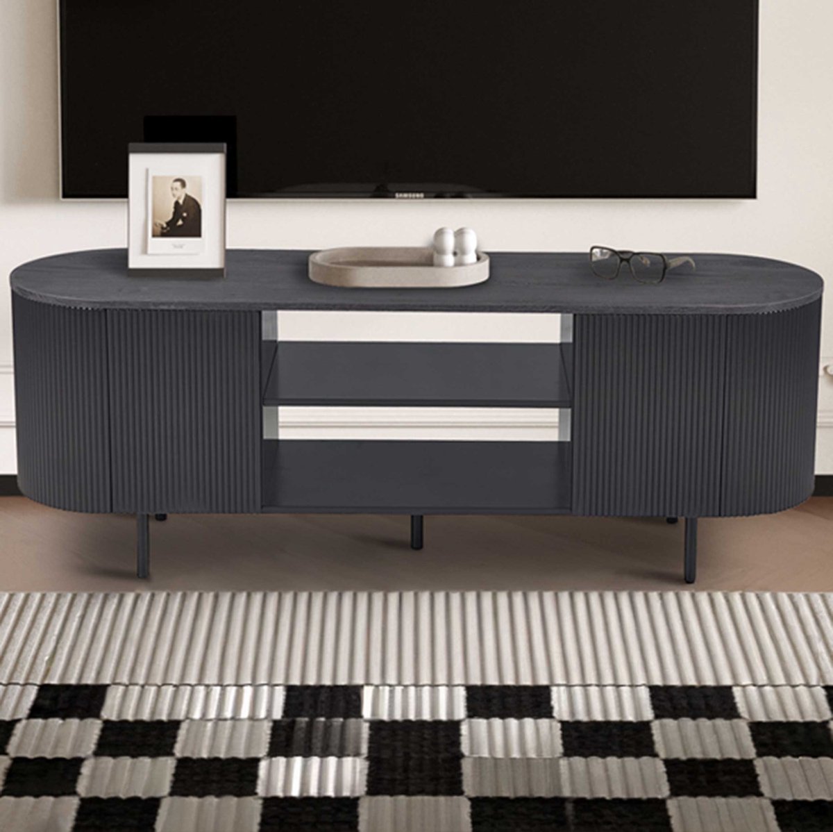 TV meubel 'Lagos' 160 cm Decor Donkerbruin