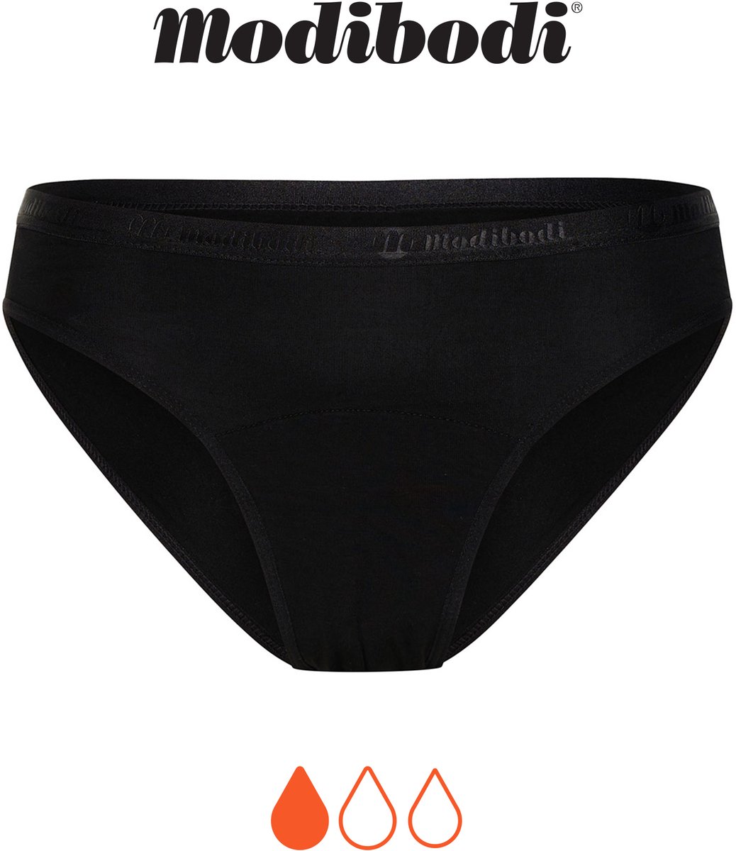 Modibodi Menstruatie Ondergoed Licht Absorberend Dames Klassieke Bikinislip Zwart 36