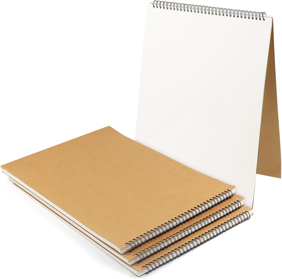 4PCS A3 Spiral Bound Landscape Schetsboek, A3 Tekenboek met 30 Vel/60 Pagina's, 160gsm Kunstblok voor Notities en Vergaderingen