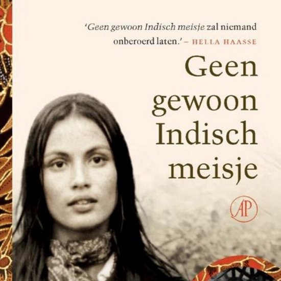 Boekomslag van "Geen gewoon Indisch meisje" met een jonge vrouw.