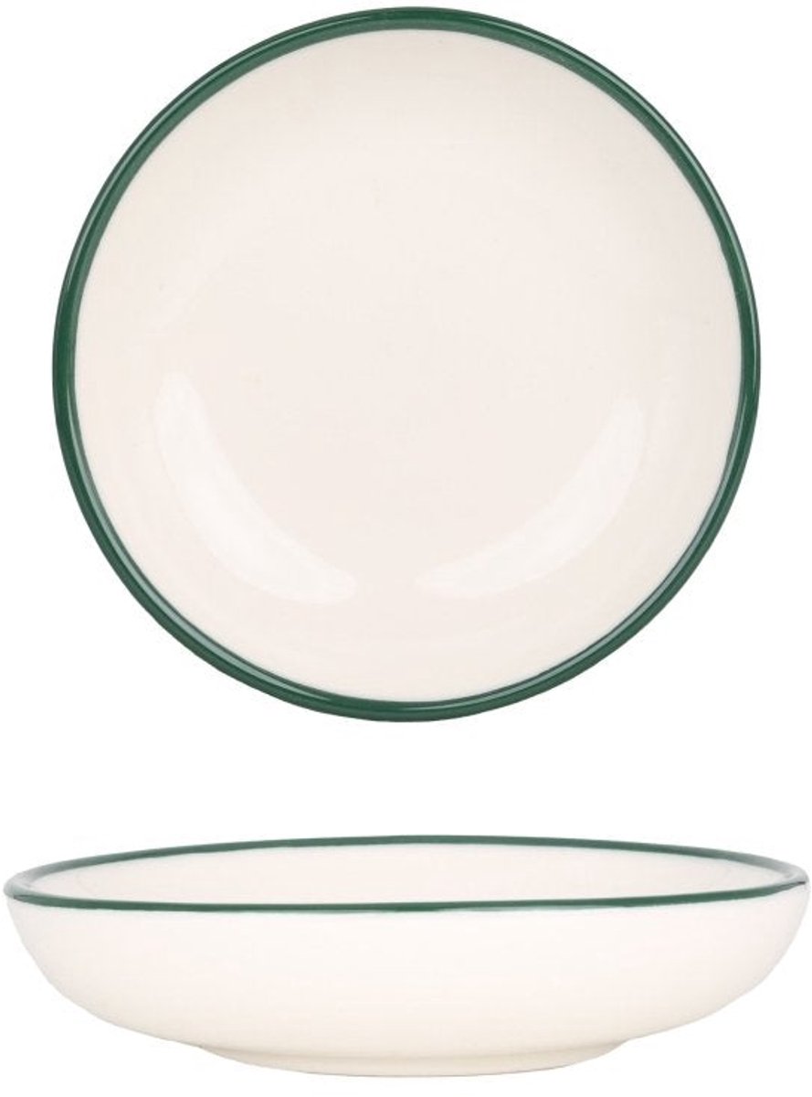 Rinart Serveerschaal - Green Edge - Porselein - 10 cm - set van 2