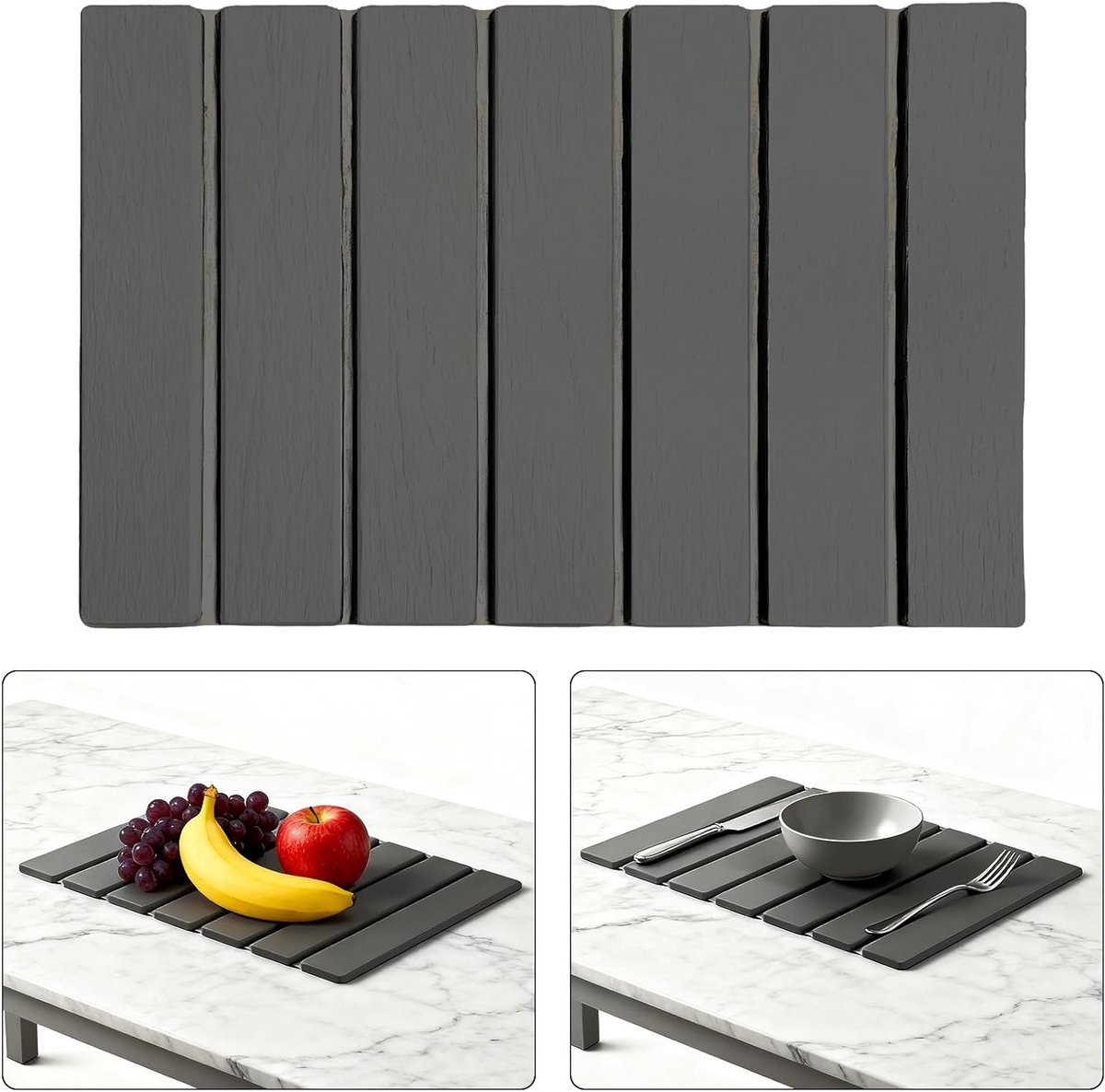 Droogmat voor Afwas 40 x 30 cm, Waterabsorberende Mat voor Keuken, Hittebestendige en Antislip Afwasmat
