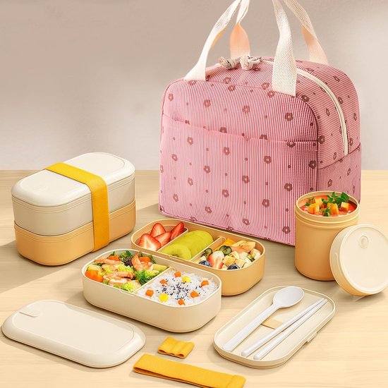 Thermal Lunch Bag - Kleine Geïsoleerde Lunchtas - Cooler Bag voor Vrouwen - Draagbare Lunchtas - Thermische Tas voor Voedsel - Kleine Koeltas voor Maaltijden - School - Kantoor - Picknick van Merkloos — afbeelding 2