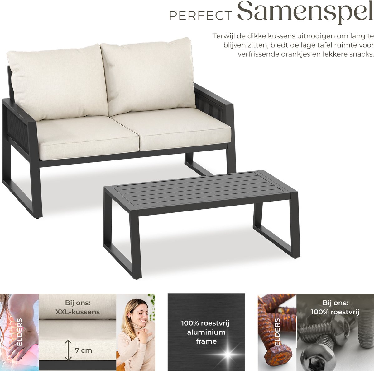 tectake tectake Rope Design Loungeset - afbeelding 5