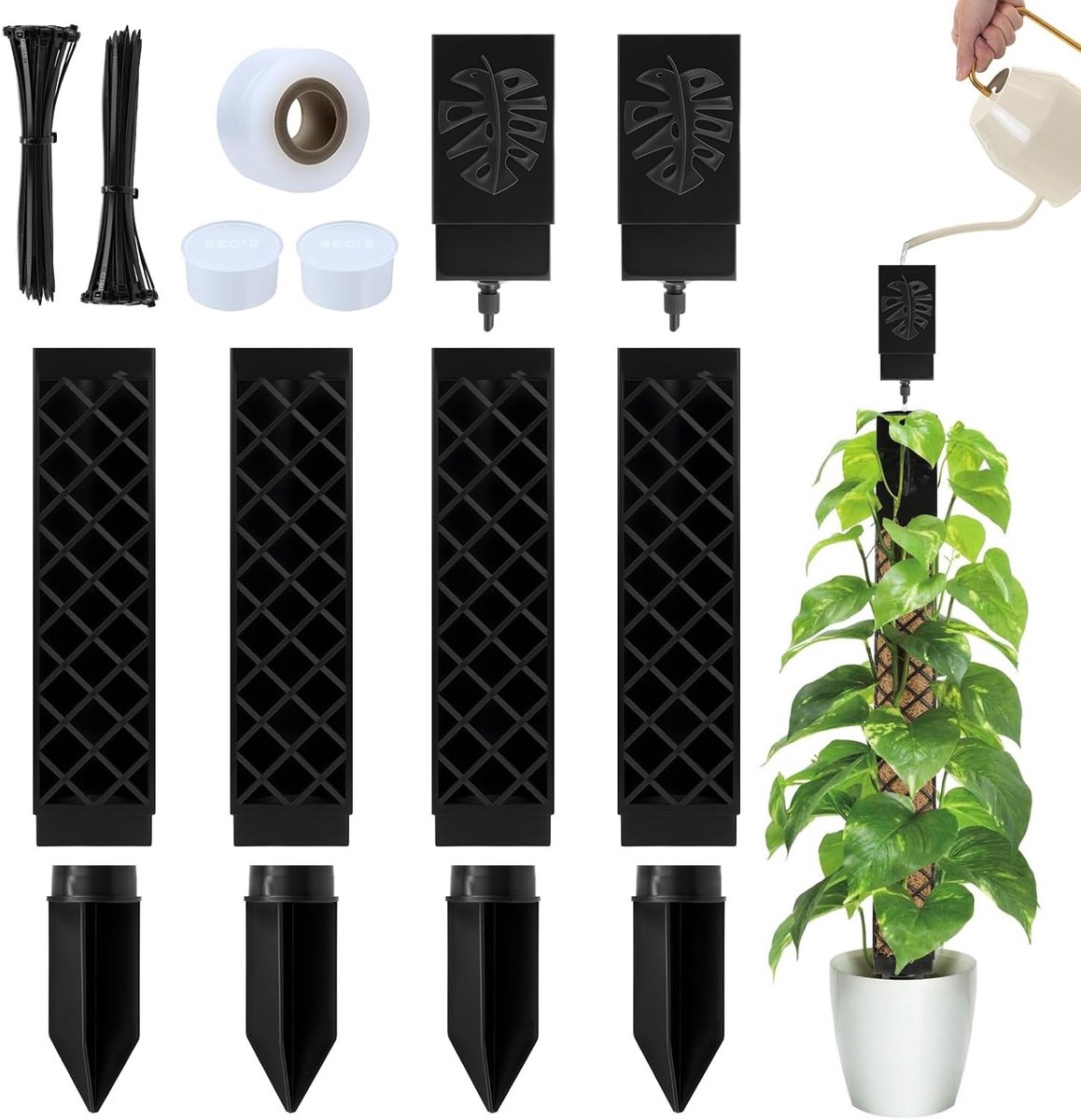 Steun voor Klimplanten, Mosstok voor Binnenplanten met Irrigatiehulp, Totempalen voor Tuin