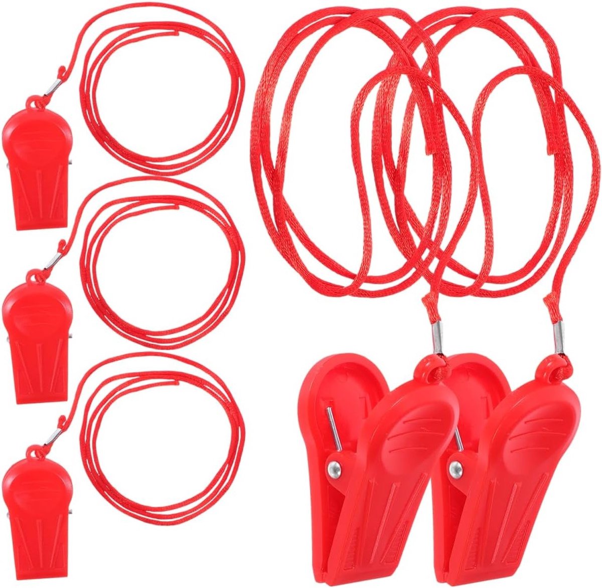 5 Stuks Noodstop Schakelaar voor Loopband - Veiligheidsaccessoires voor Fitnessapparatuur, Stopkoord en Klem voor Hardloopmachine, Rood Metaal