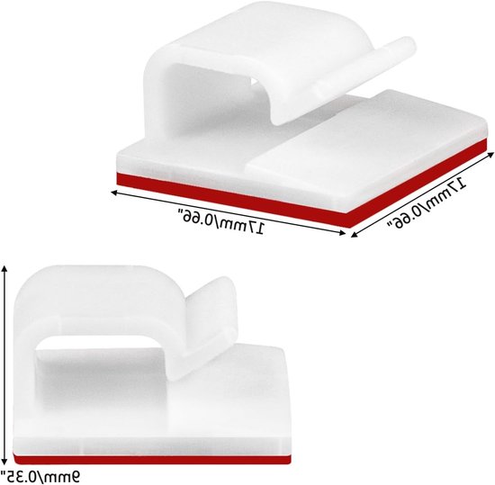 50 Stuks Zelfklevende Kabelmanagement Clips - Organiseer Kabels voor TV, PC, Laptop en Ethernet - Ideaal voor Thuis en Kantoor (Wit) van Merkloos — afbeelding 2