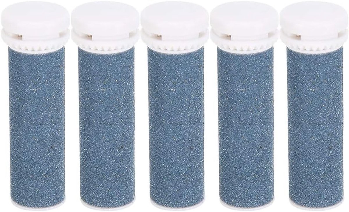 Vervangende Voetvijl Rollen voor Micro Pedi en Nano - 5 Stuks met Kwartssteen Oppervlak, Ideaal voor Eelt en Voetverzorging 5.1x1.7cm
