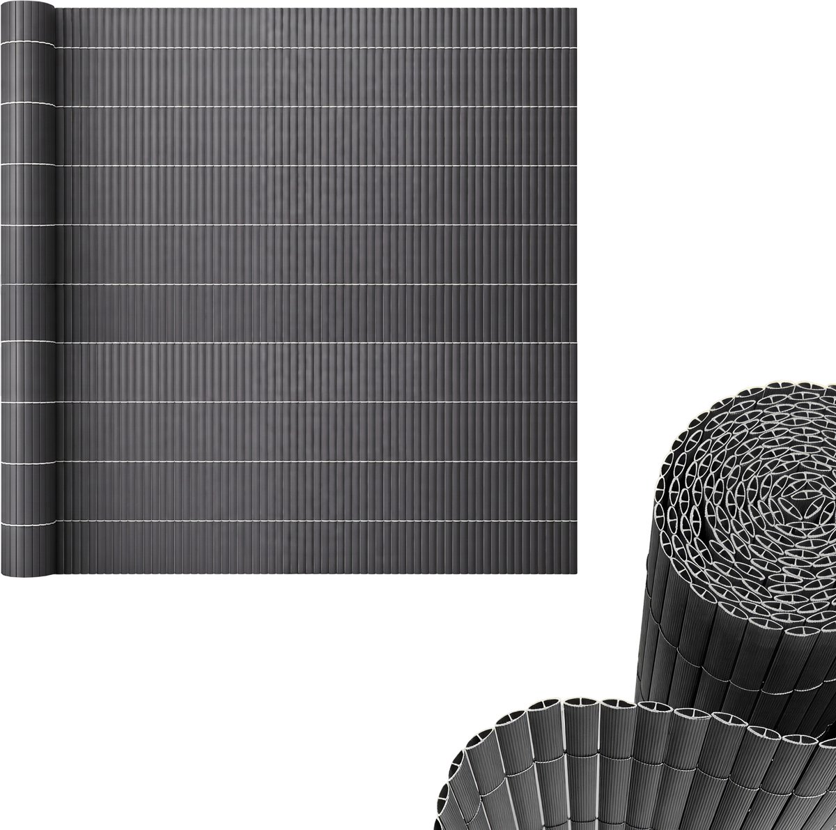 PVC Tuinscherm Cefalu 19 mm antraciet 100x500 cm casa.pro