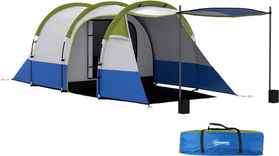 Outsunny-Campingzelt-Polyester, Fiberglas-420L x 200B x 150H cm-Grün