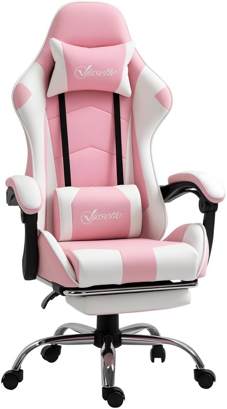 Vinsetto gamingstoel - met verstelbare rugleuning - roze + - Vinsetto - €92,90