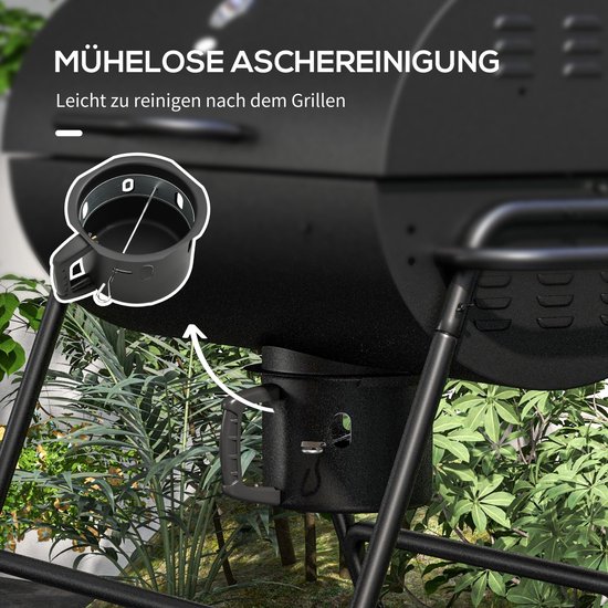 Outsunny-Holzkohlegrill-Metall-95L x 71,5B x 102H cm-Schwarz van Outsunny — afbeelding 4