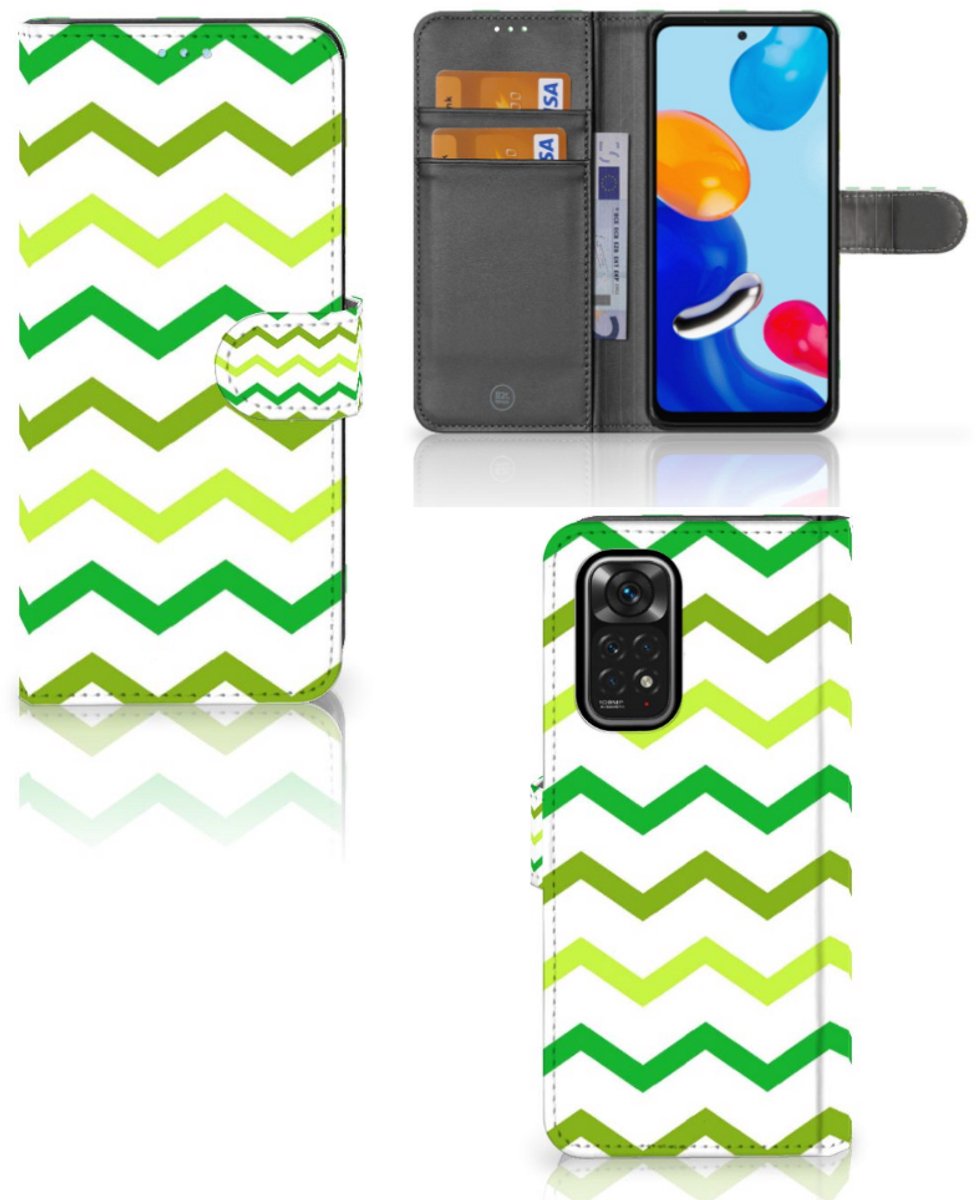 Xiaomi Redmi Note 11/11S Telefoon Hoesje Zigzag Groen