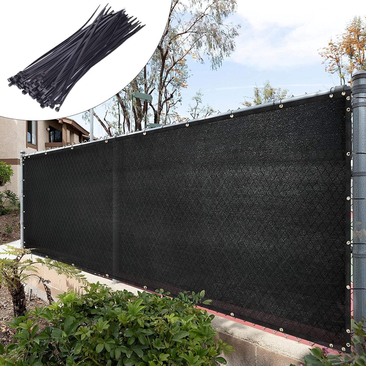 Privacy Scherm - Hek Privacy Zeef - Tuin Privacy - 90% Blokkerend - 4 x 25 voet - Zwart