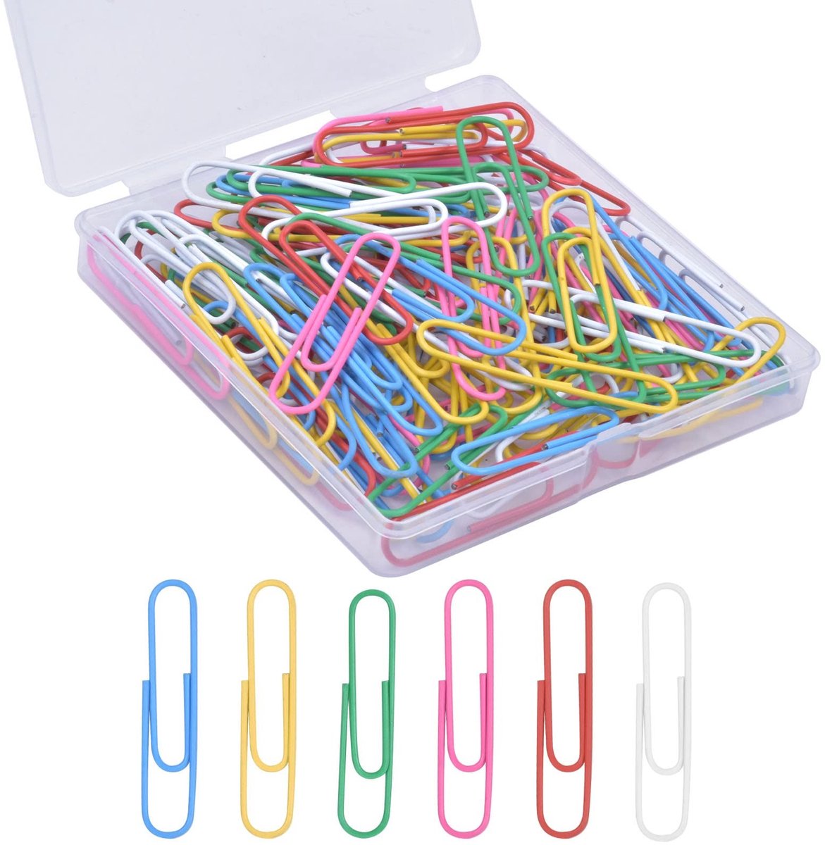 Allecto - - Paper Clips - Kleurrijke Paper Clips - Perfect voor documenten - 50mm - Plastic gecoate clips - Ideaal voor kantoor en school