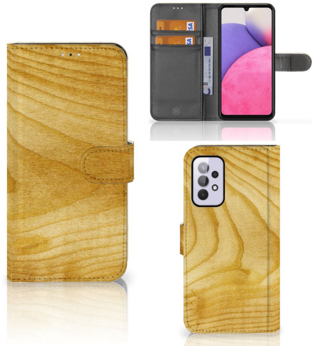 Samsung Galaxy A33 5G Book Style Case Licht Hout