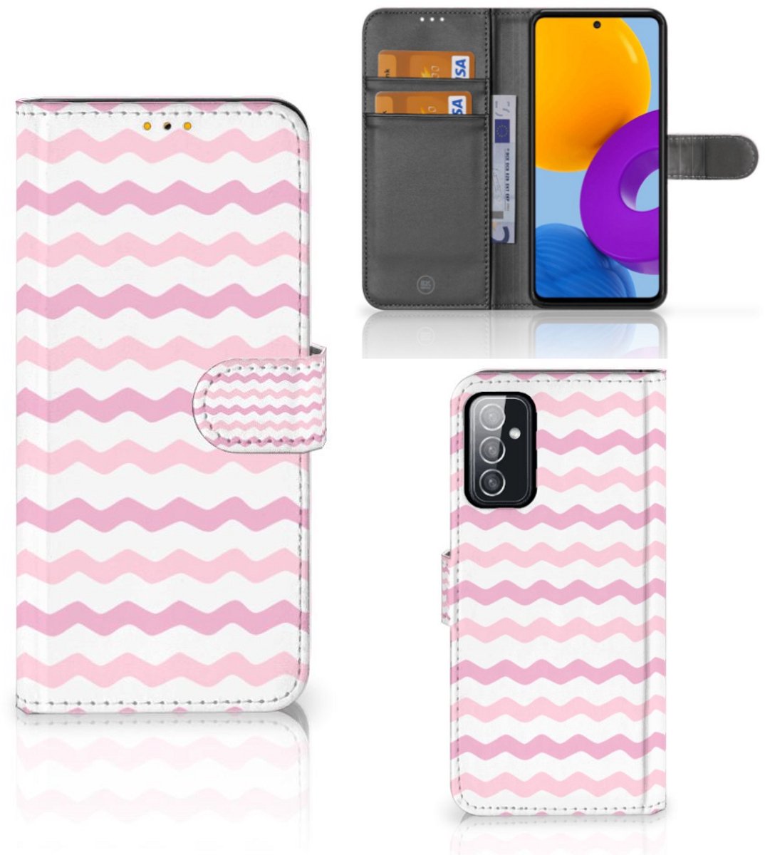 Samsung Galaxy M52 Telefoon Hoesje Waves Roze