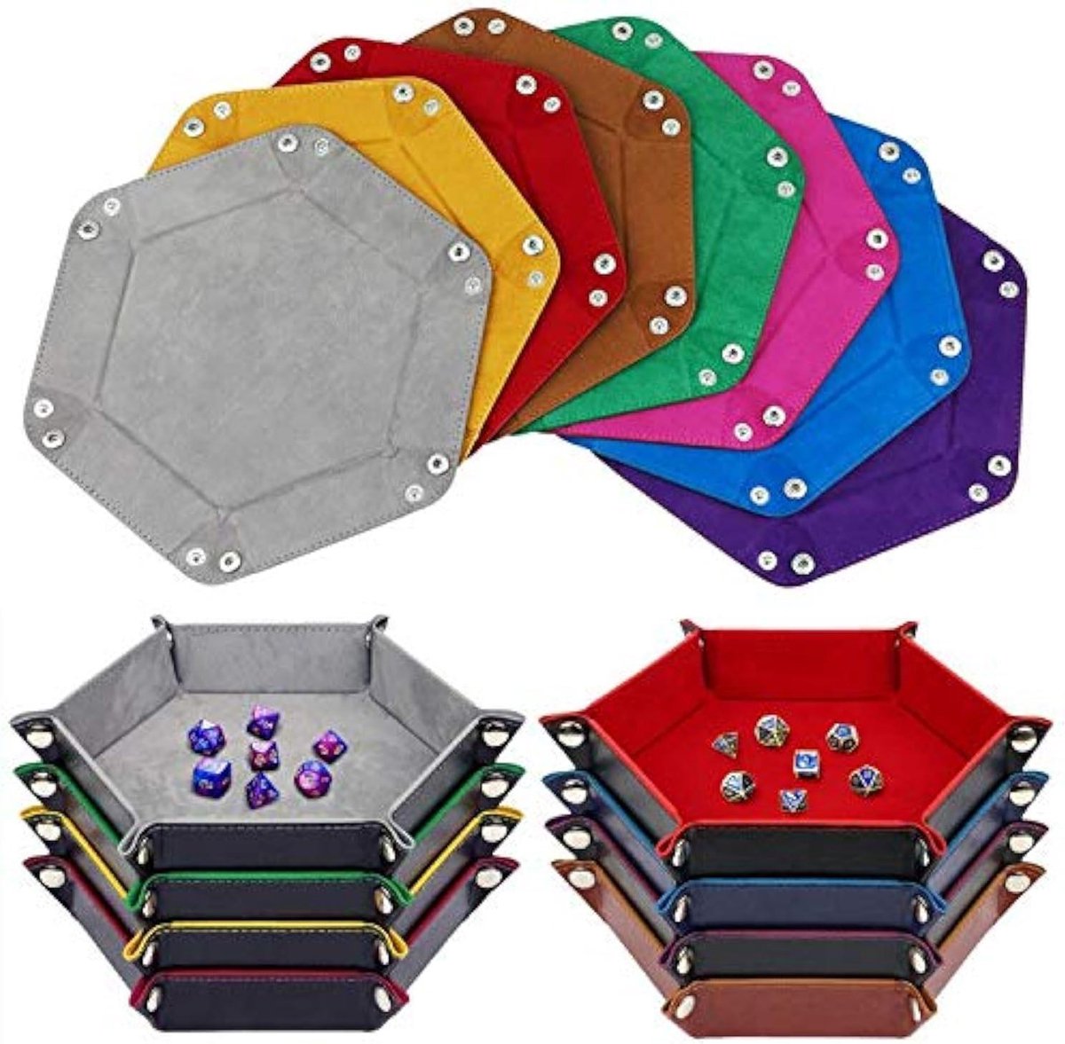 Dobbelstenen Bakjes - Dobbelspel Houder - Spellen Spelen - Opvouwbaar PU Leer - 8 Stuks - Meerdere Kleuren
