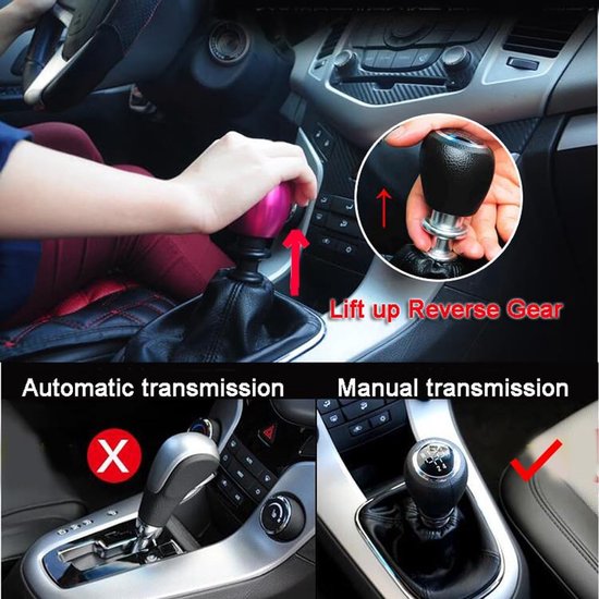 Versnellingsknop Auto - Schakelknop Handmatig - Auto Interieur Upgraden - Unieke Buitenaardse Vorm - 3 Adapters - Zwart — afbeelding 3