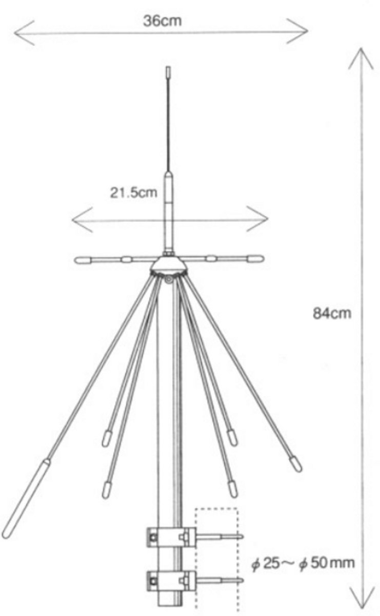 Diamond D-190 Discone antenne 100 t/m 1500 Mhz