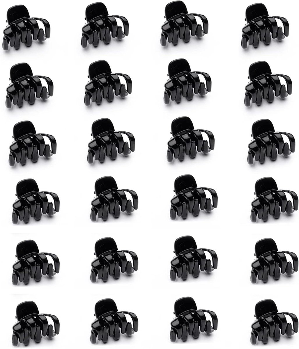 Haar Klauw Clips - Mini Octopus Clips - Haar Styling - Glad Oppervlak - 3 cm - Zwart